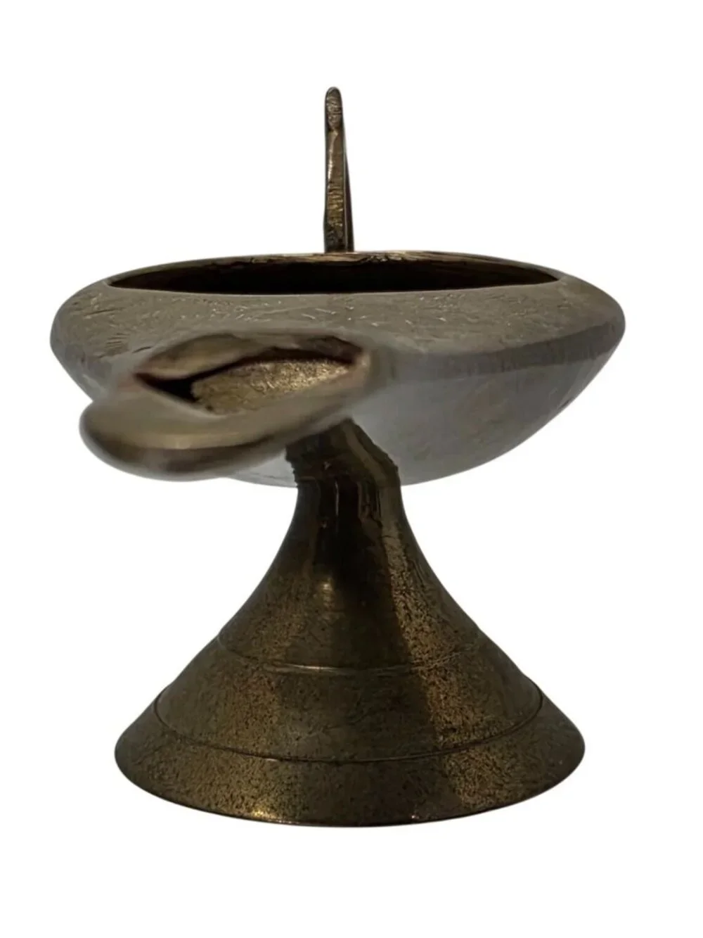 Vintage Solid Brass Aladdin Genie Lamp Candle Holder Made In India 6.5